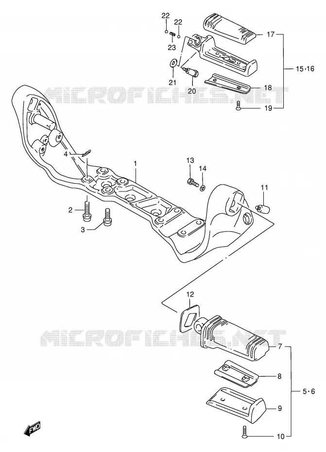 FOOTREST Suzuki MOTO 1400 INTRUDER 2000  VS1400GLPY(E2)
