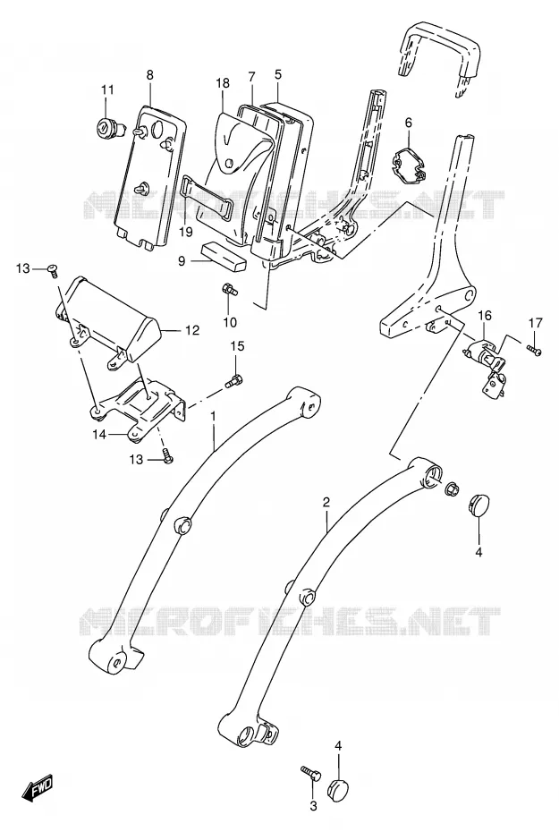 FRAME HANDGREEP (MODELE T/V/W/X/Y/K1) Suzuki MOTO 1400 INTRUDER 2002  VS1400GLPK2(E2)
