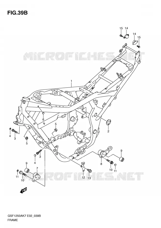 FRAME (MODEL L0) Suzuki MOTO 1250 BANDIT-S 2007  GSF1250SAK7(E2)