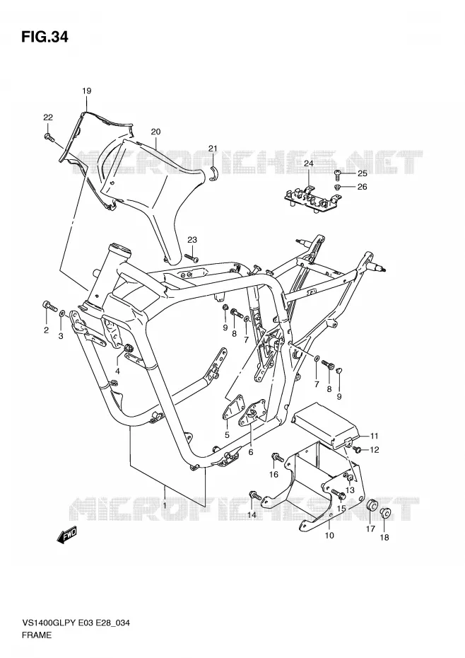 FRAME (MODELE T) Suzuki MOTO 1400 INTRUDER 2000  VS1400GLPY(E3/E28)