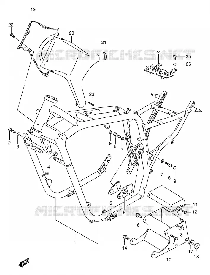 FRAME (MODELE T) Suzuki MOTO 1400 INTRUDER 2003  VS1400GLPK3(E2)