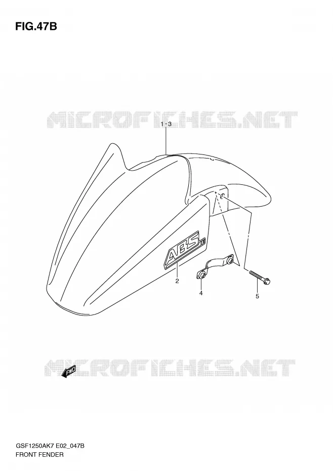 FRONT FENDER (MODEL L0) Suzuki MOTO 1250 BANDIT-S 2008  GSF1250SAK8(E2)