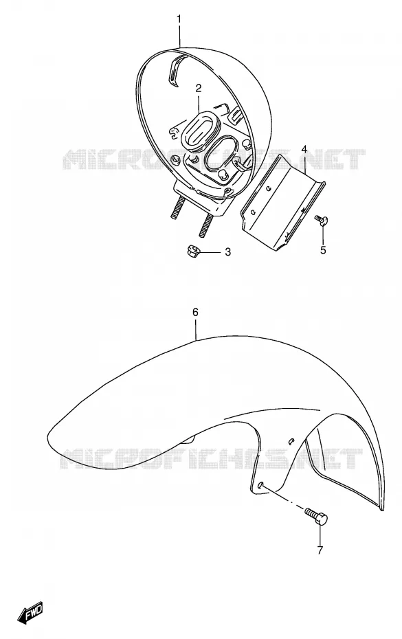 FRONT FENDER (MODELE T) Suzuki MOTO 1400 INTRUDER 2000  VS1400GLPY(E2)
