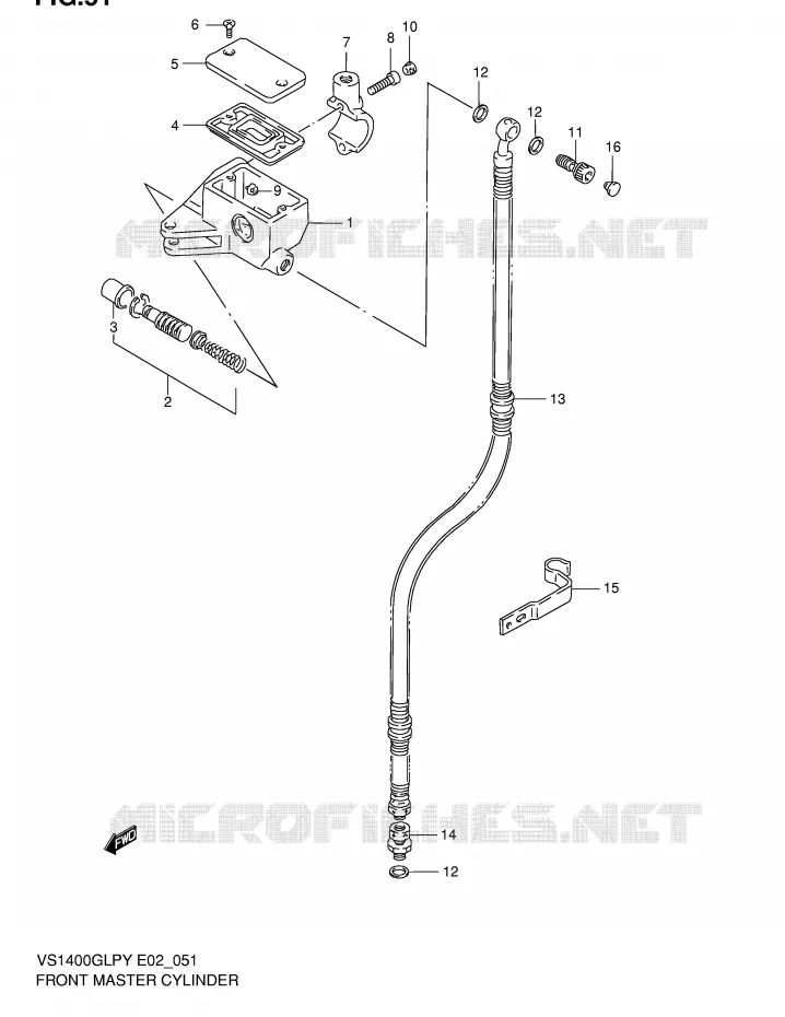 FRONT HOOFDREMCILINDER Suzuki MOTO 1400 INTRUDER 2003  VS1400GLPK3(E2)