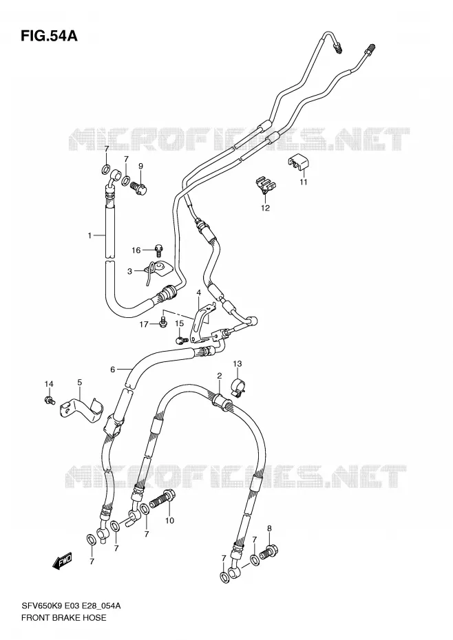 FRONT REMSLANG(SFV650AL0) Suzuki MOTO 650 GLADIUS 2010  SFV650AL0(E3/E28)