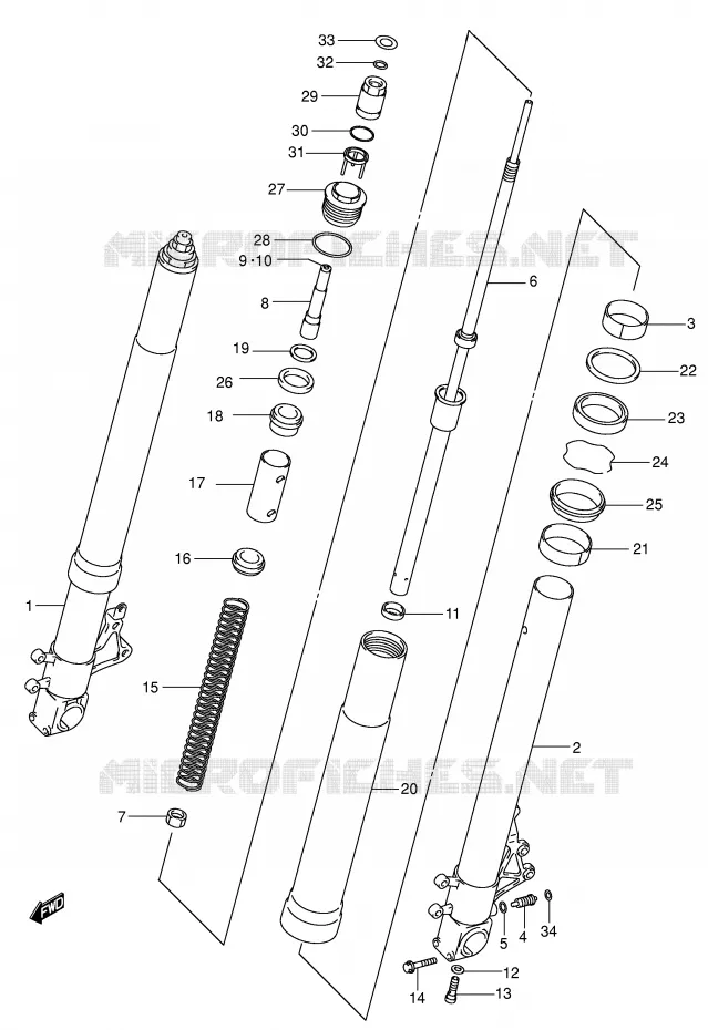 FRONT SCHOKDEMPER Suzuki MOTO 750 GSX-R 2001  GSX-R750U2K1(E2)