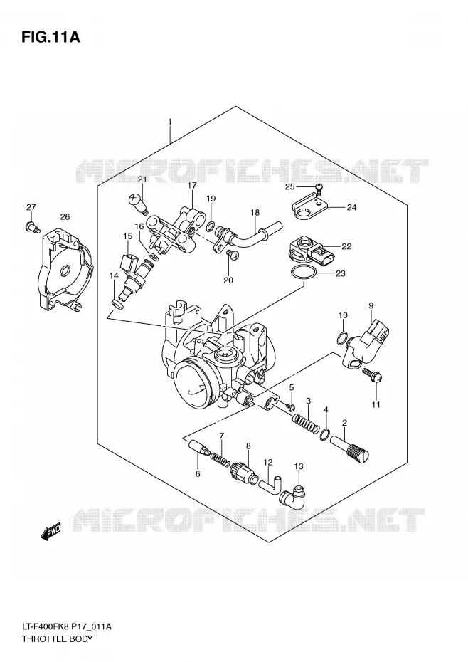 GASKLEPHUIS (LT-F400FL0) Suzuki QUAD 400 KINGQUAD 2008  LT-F400FK8(P17)