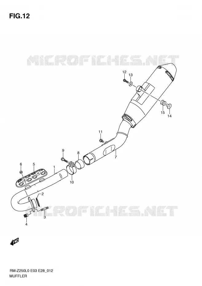 GELUIDDEMPER Suzuki MOTO 250 RM-Z 2010  RM-Z250L0(E3/E28)