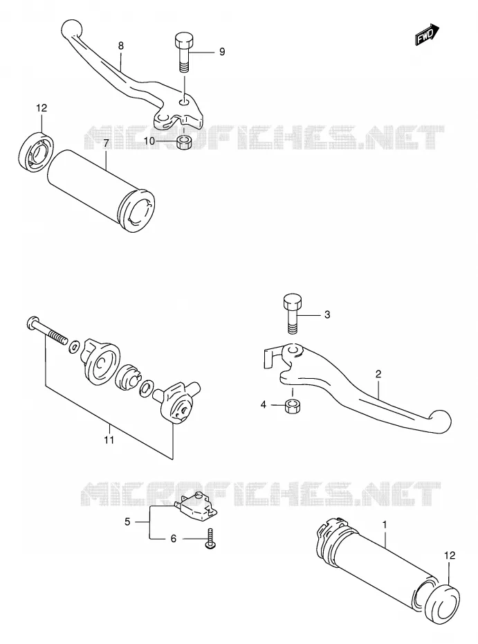HANDGRIPS - LEVERS Suzuki MOTO 1400 INTRUDER 1996  VS1400GLPT(E2)