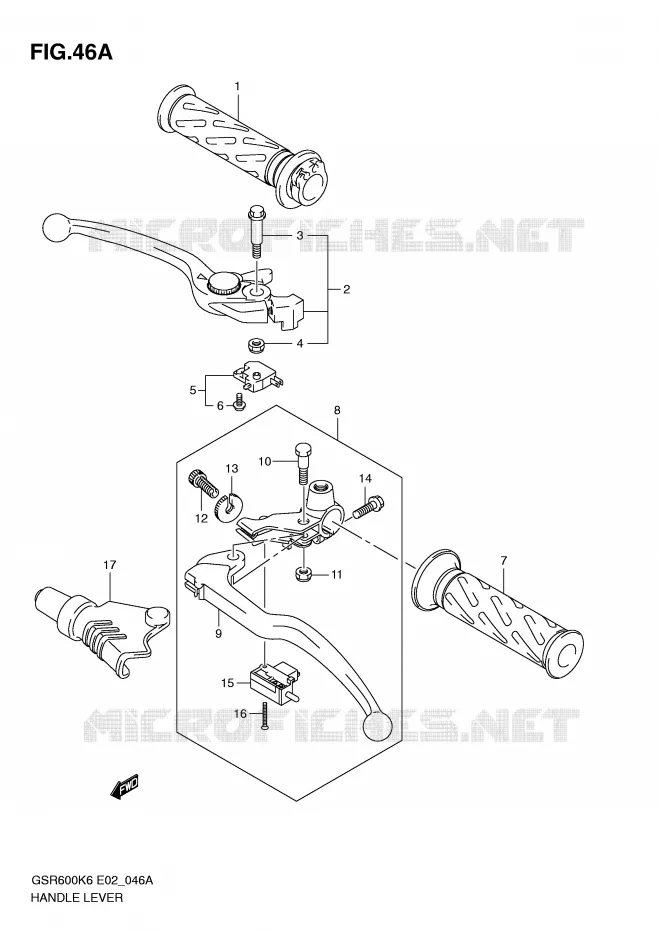 HEFBOMEN - HANDGRIPS (MODEL L0) Suzuki MOTO 600 GSR 2009  GSR600AK9(E2)