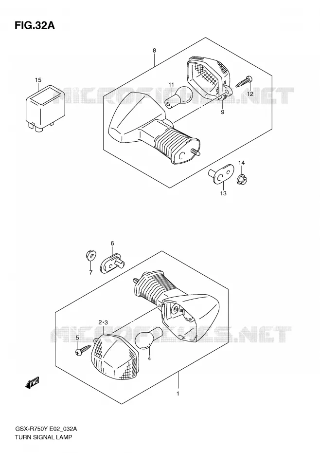 INDICATOREN (MODELE K2/K3) Suzuki MOTO 750 GSX-R 2002  GSX-R750U2K2(E2)