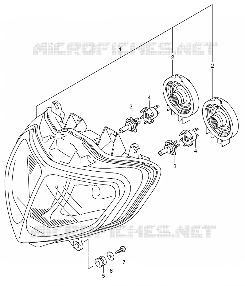 KOPLAMP (MODELE Y/K1 E24) Suzuki MOTO 750 GSX-R 2001  GSX-R750K1(E2)