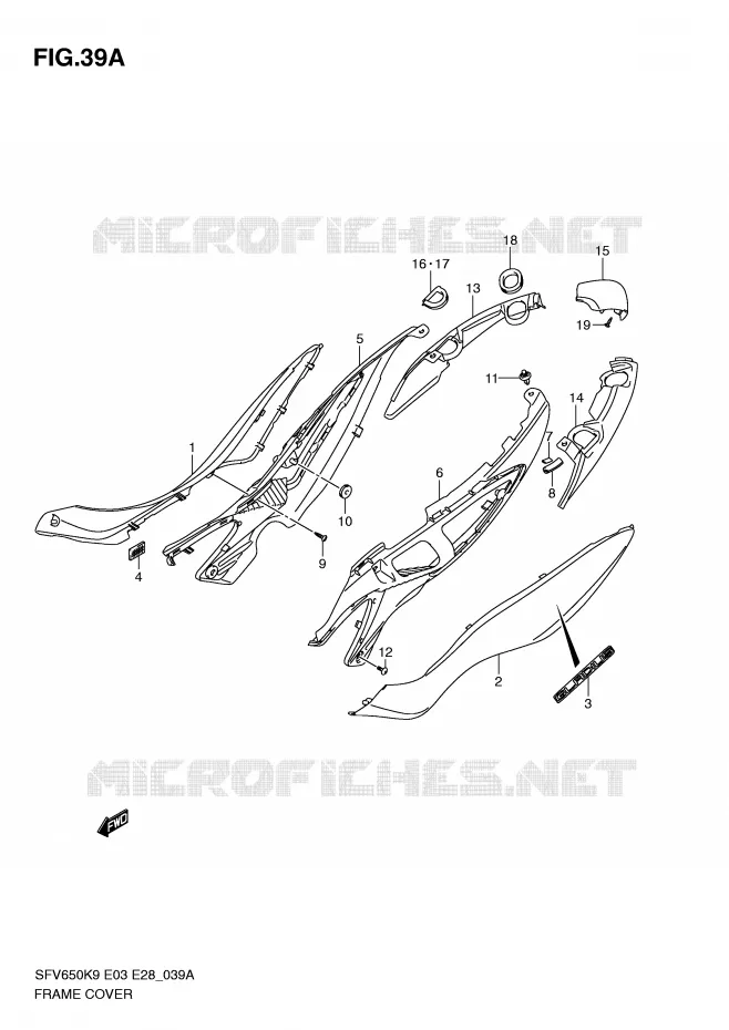 KUIP (MODEL L0) Suzuki MOTO 650 GLADIUS 2010  SFV650L0(E3/E28)