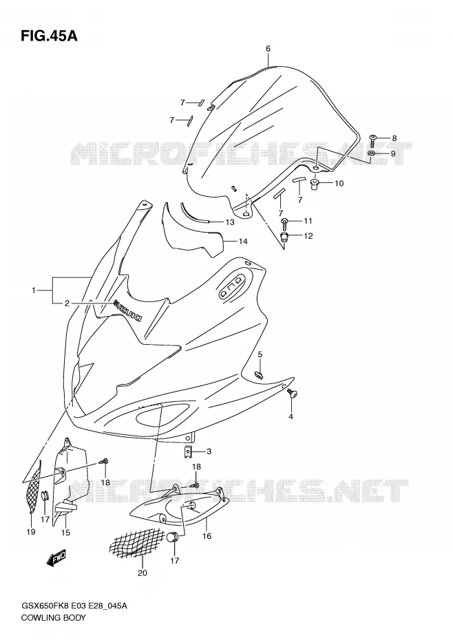 KUIP (MODEL L0) Suzuki MOTO 650 GSX-F 2009  GSX650FAK9(E3/E28)