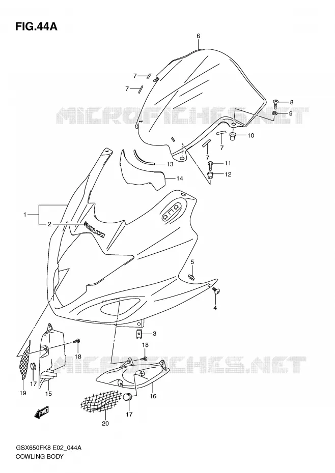 KUIP (MODEL L0) Suzuki MOTO 650 GSX-F 2010  GSX650FAL0(E2)