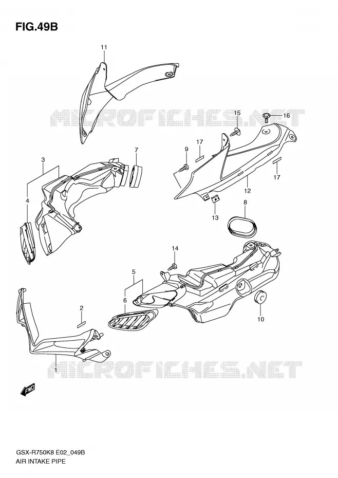 LUCHTINLAAT (MODEL L0) Suzuki MOTO 750 GSX-R 2010  GSX-R750L0(E2)