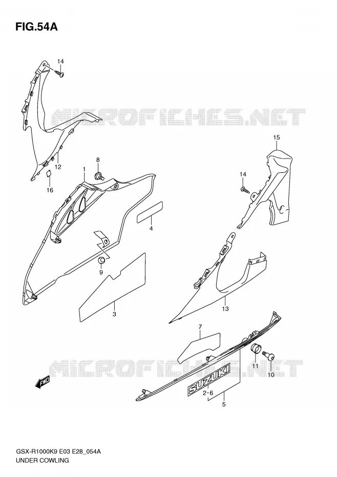ONDER COWLING (MODEL L0) Suzuki MOTO 1000 GSX-R 2009  GSX-R1000K9(E3/E28)