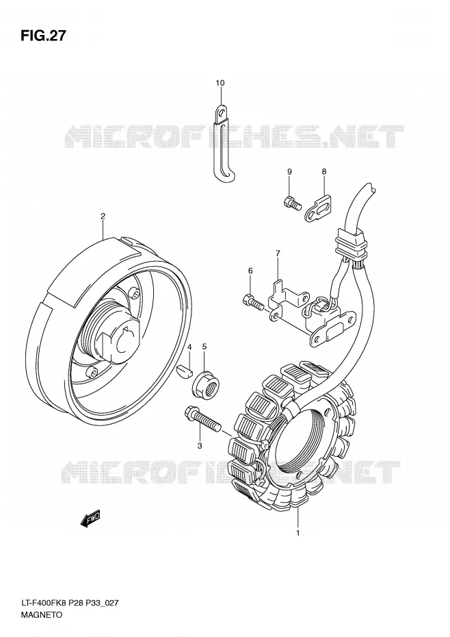 ONTSTEKING (MODEL K8/K9) Suzuki QUAD 400 KINGQUAD 2010  LT-F400FUL0(P28/P33)