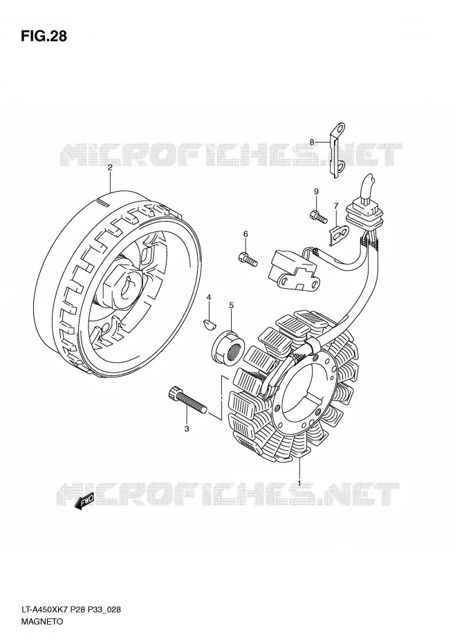 ONTSTEKING Suzuki QUAD 450 KINGQUAD 2008  LT-A450XK8(P28/P33)