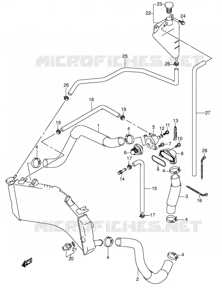 RADIATOR SLANG Suzuki MOTO 750 GSX-R 2002  GSX-R750K2(E2)