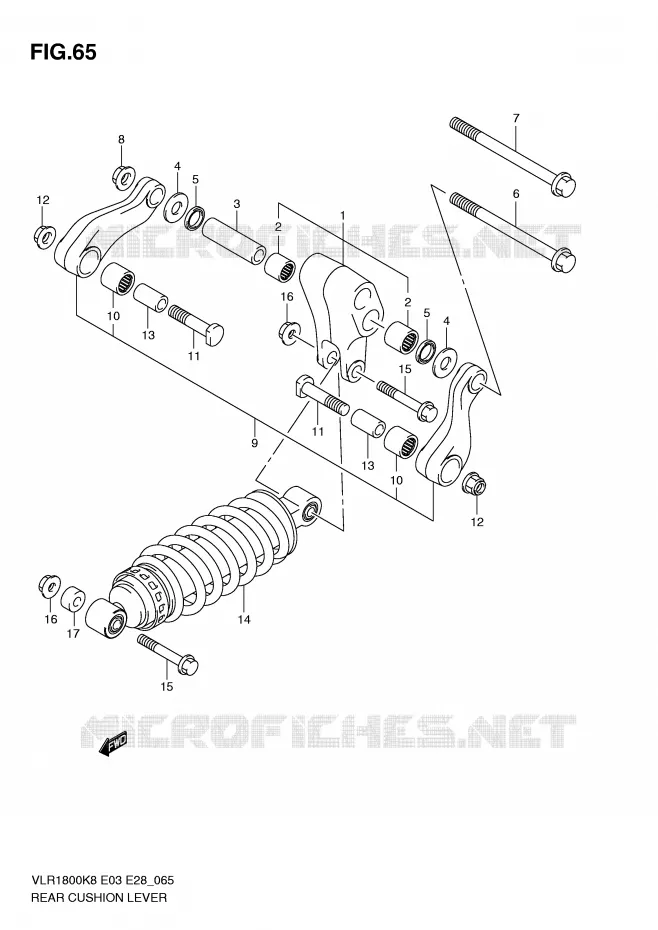 SCHOKBREKER AANEENSCHAKELING Suzuki MOTO 1800 BOULEVARD 2010  VLR1800TL0(E3/E28)