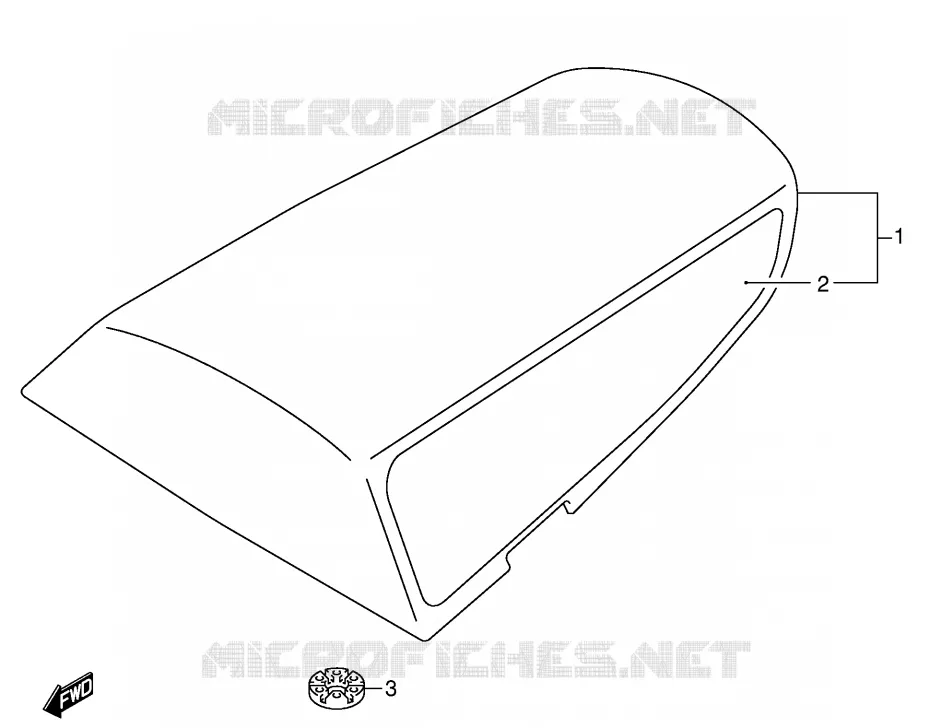 SEAT COWL (MODELE K2) Suzuki MOTO 750 GSX-R 2002  GSX-R750K2(E2)