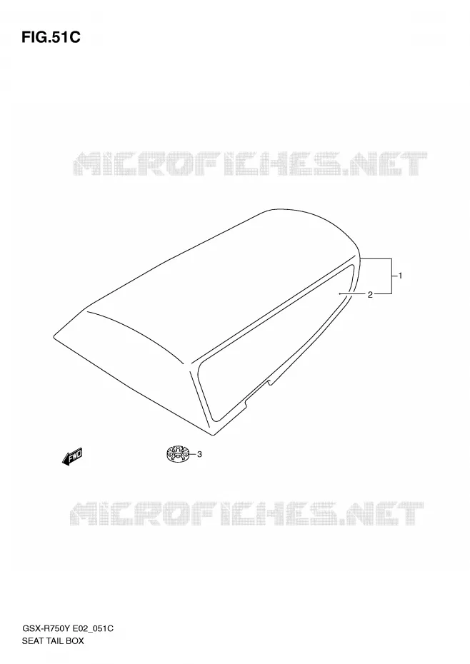 SEAT COWL (MODELE K3) Suzuki MOTO 750 GSX-R 2001  GSX-R750U1K1(E2)