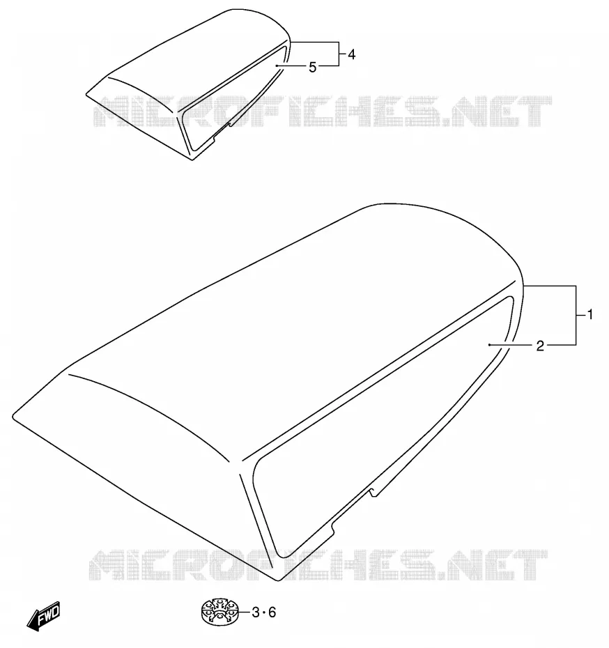 SEAT COWL (MODELE Y) Suzuki MOTO 750 GSX-R 2002  GSX-R750U1K2(E2)