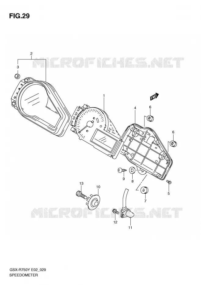 SNELHEIDSMETER Suzuki MOTO 750 GSX-R 2001  GSX-R750U1K1(E2)