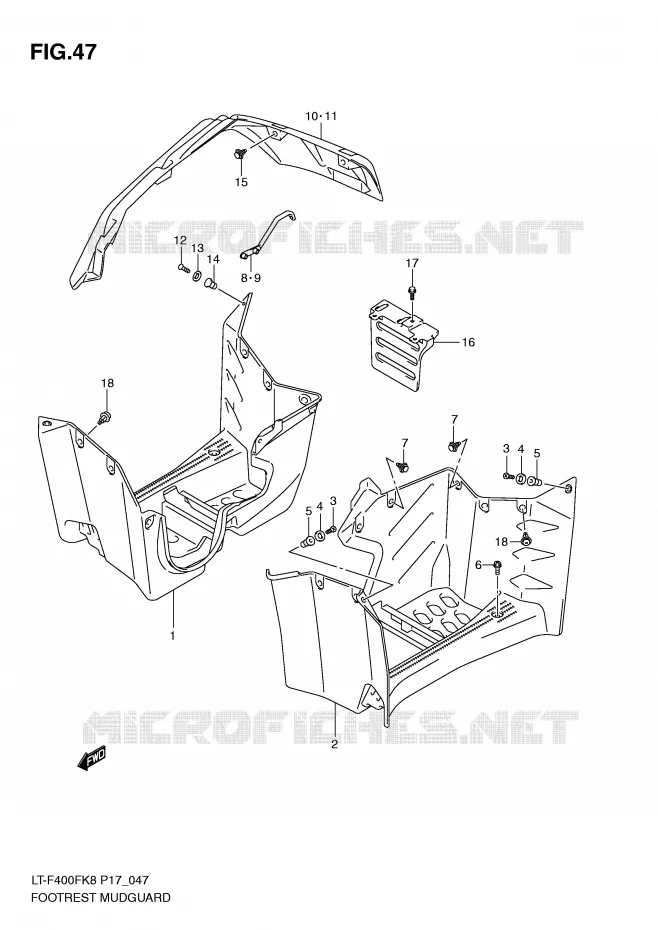 SPATBORD Suzuki QUAD 400 KINGQUAD 2008  LT-F400FK8(P17)
