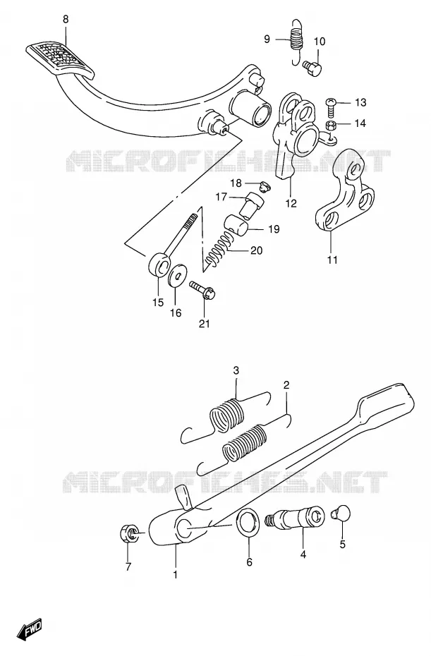 STAND - ACHTER REMPEDAAL Suzuki MOTO 1400 INTRUDER 1996  VS1400GLPT(E2)