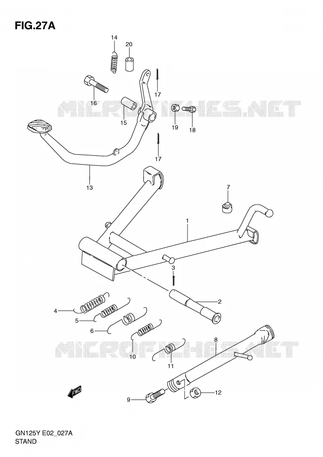 STAND (MODELE Y/K1) Suzuki MOTO 125 GN 2000  GN125EY(E2)