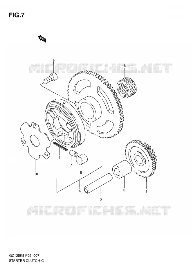 STARTMOTOR CLUTCH Suzuki MOTO 125 MARAUDER 2008  GZ125K8(P02)