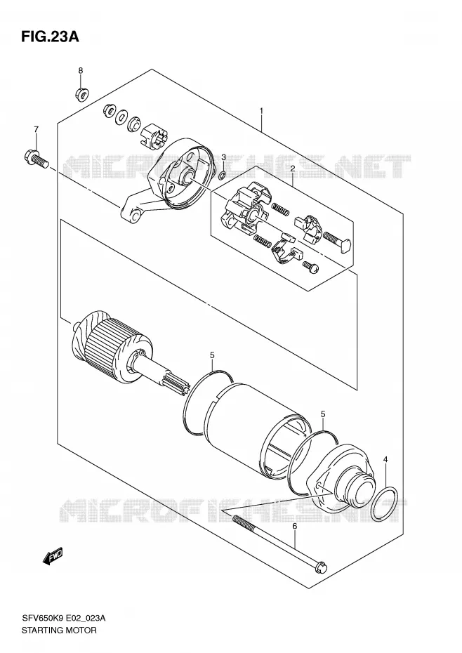 STARTMOTOR (SFV650AK9/UAK9/L0/AL0/UL0/UAL0) Suzuki MOTO 650 GLADIUS 2010  SFV650UL0(E2)