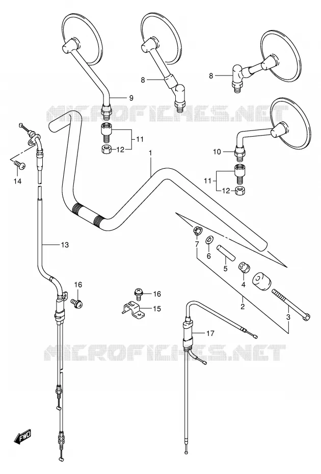STUUR (MODELE Y/K1/K2/K3) Suzuki MOTO 1400 INTRUDER 2003  VS1400GLPK3(E2)