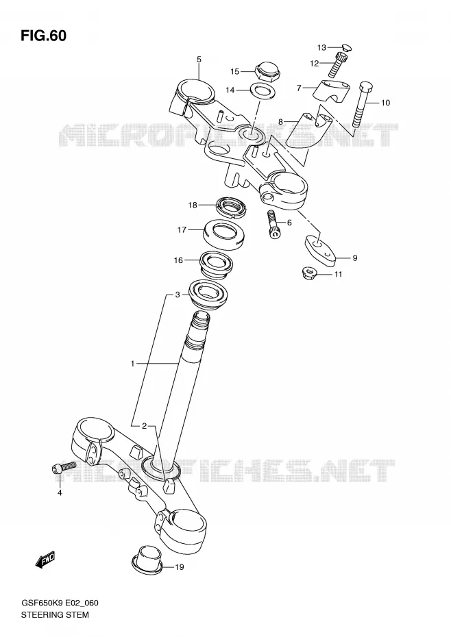 STUURKOLOM Suzuki MOTO 650 BANDIT 2010  GSF650UL0(E2)