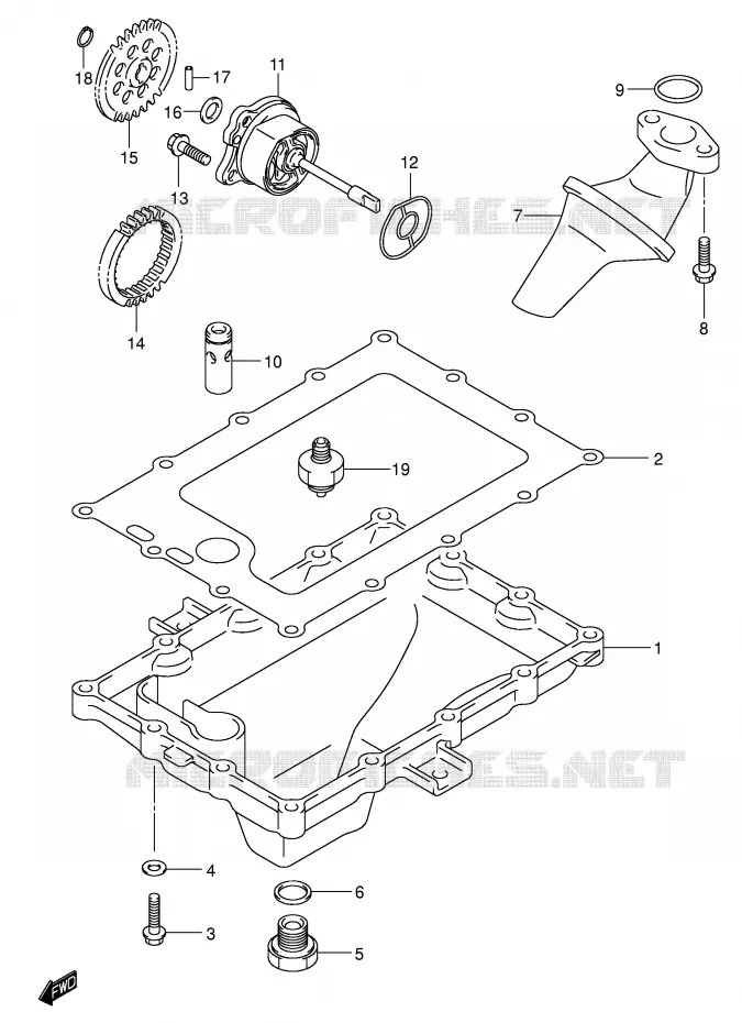 SUMP - OLIEPOMP  Suzuki MOTO 750 GSX-R 2001  GSX-R750U1K1(E2)