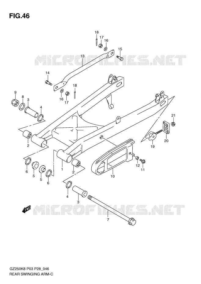 SWINGARM Suzuki MOTO 250 MARAUDER 2010  GZ250L0(P3)