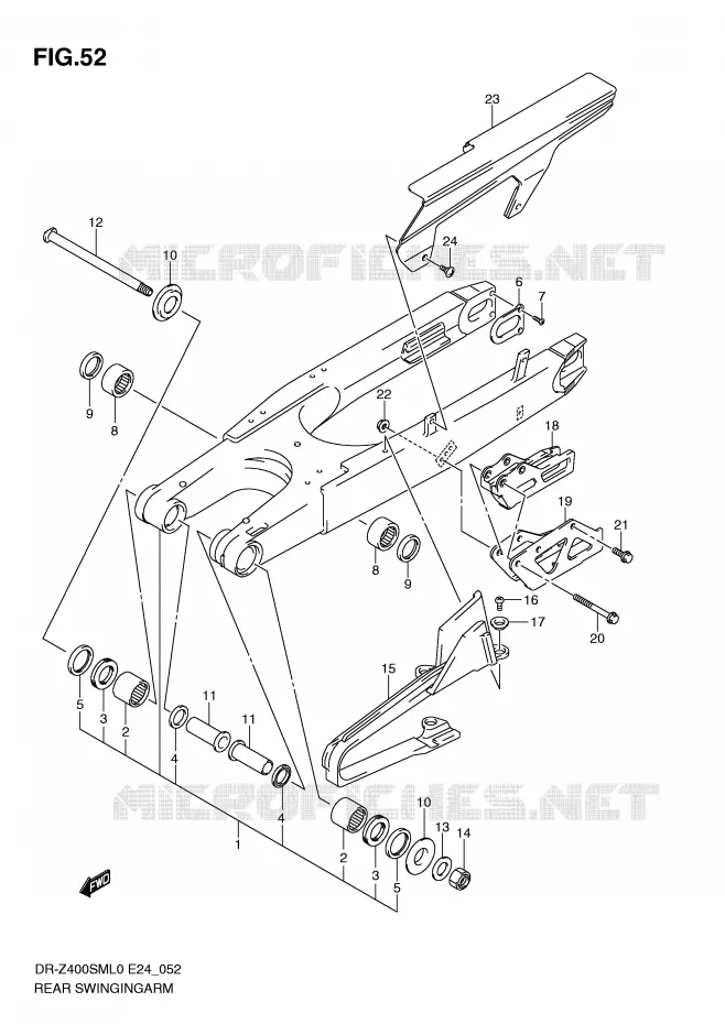 SWINGARM Suzuki MOTO 400 DR-Z 2010  DR-Z400SML0(E24)