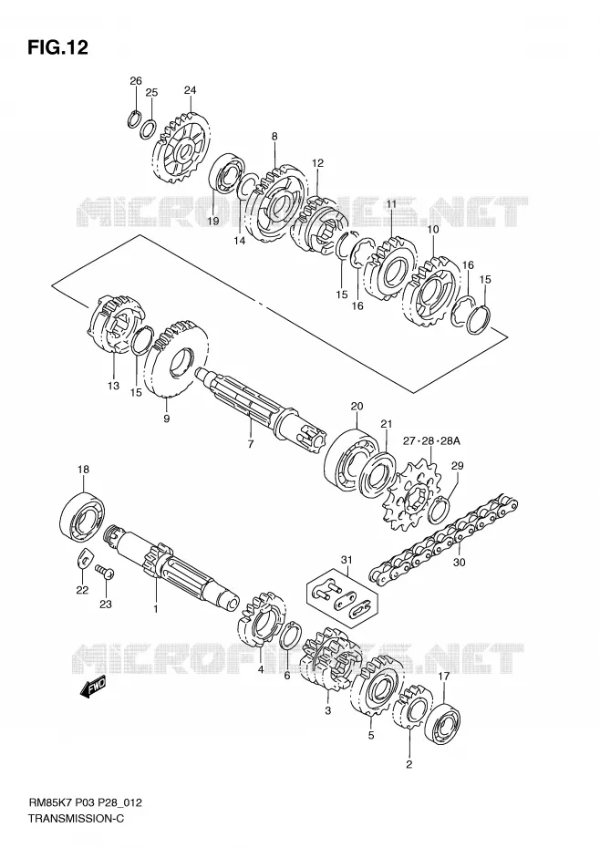 TRANSMISSION Suzuki MOTO 85 RM 2007  RM85K7(P3/P28)