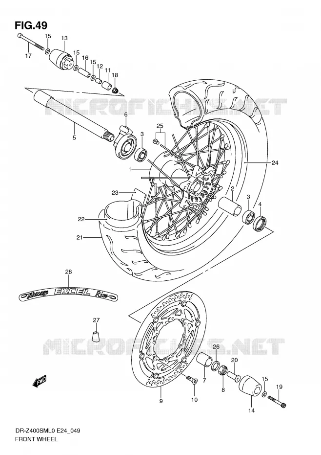 VOORWIEL Suzuki MOTO 400 DR-Z 2010  DR-Z400SML0(E24)