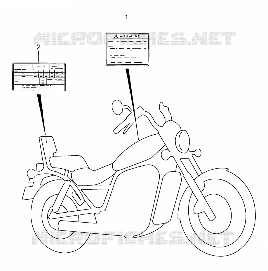 WAARSCHUWINGSLABEL (MODELE K1) Suzuki MOTO 1400 INTRUDER 1997  VS1400GLPV(E2)