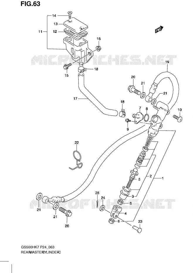 ACHTER HOOFDREMCILINDER Suzuki MOTO 500 GS-E 2009  GS500HK9(P24)