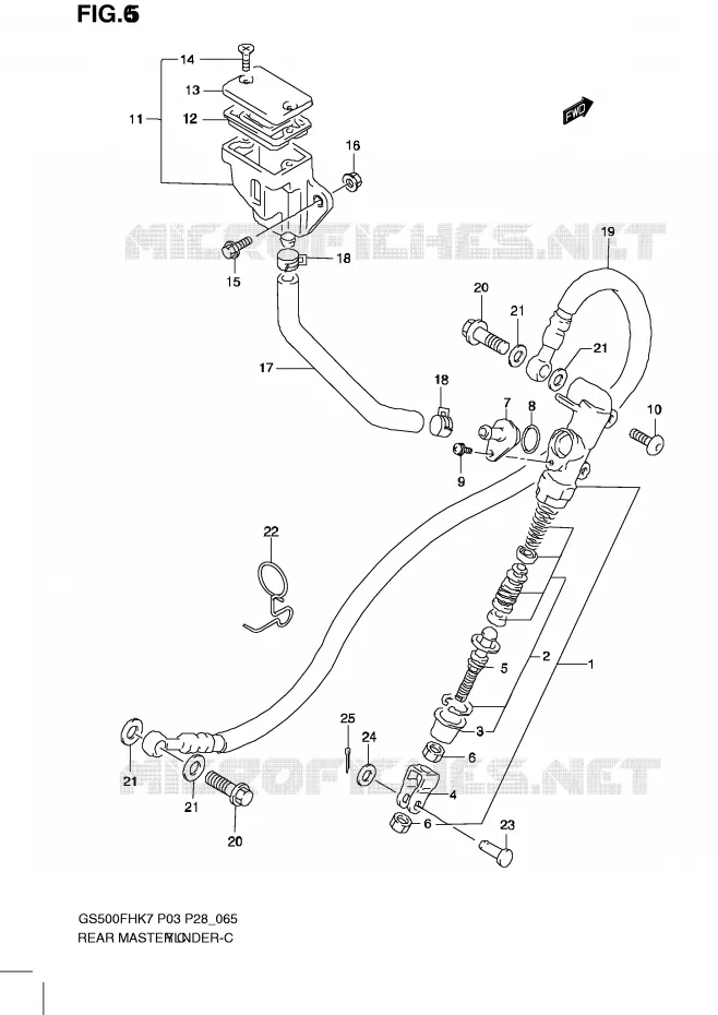 ACHTER HOOFDREMCILINDER Suzuki MOTO 500 GS-F 2007  GS500FHK7(P3)