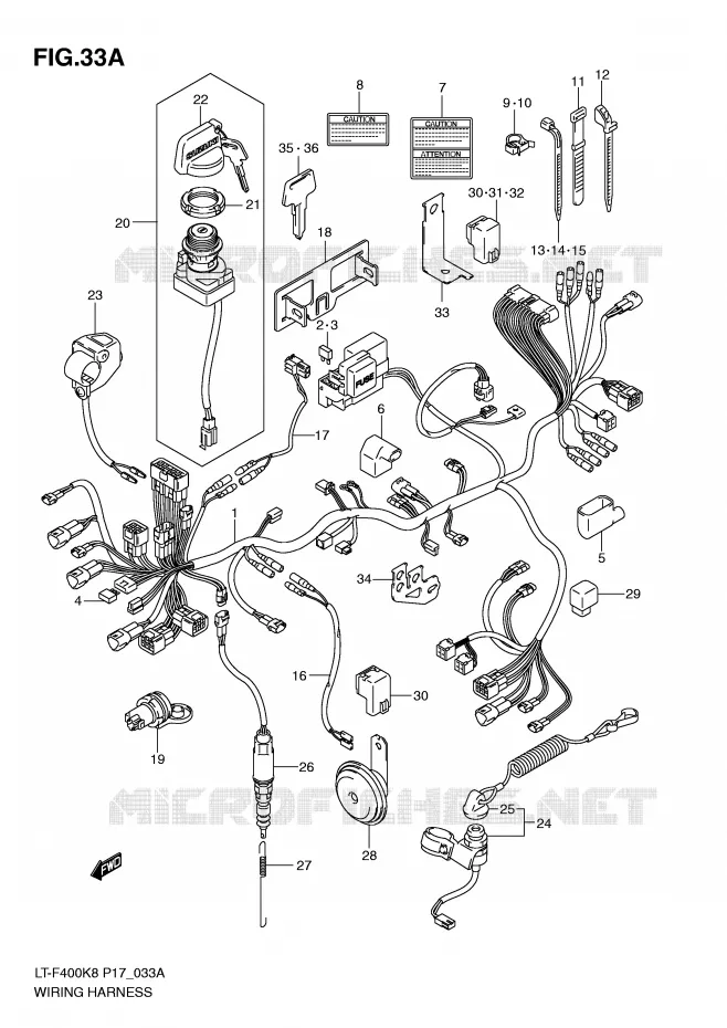 BEDRADING (MODEL L0) Suzuki QUAD 400 KINGQUAD 2010  LT-F400L0(P17)