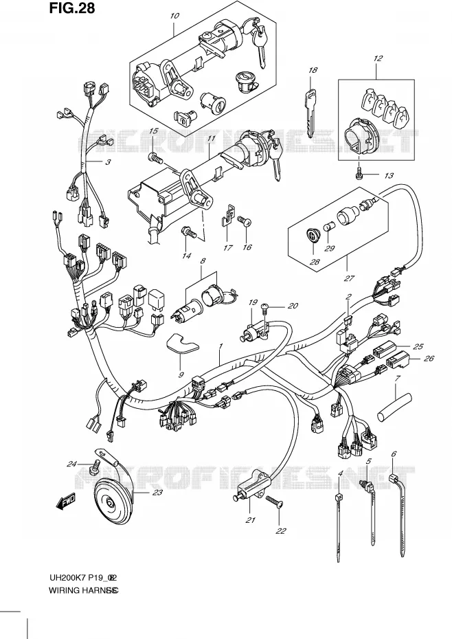 BEDRADING Suzuki SCOOTER 200 BURGMAN 2008  UH200GK8(P19)