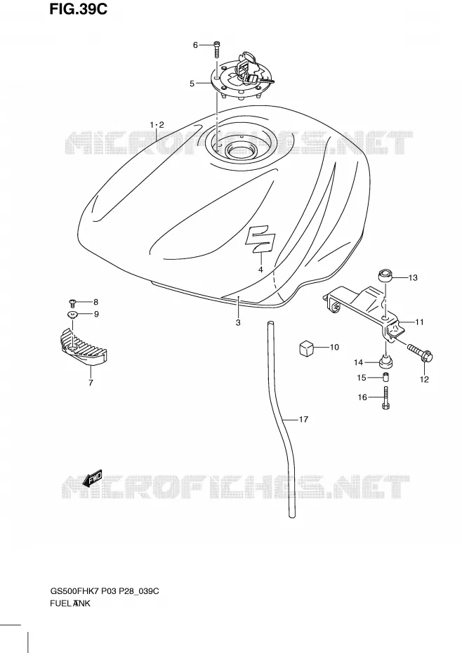 BENZINETANK (MODEL L0) Suzuki MOTO 500 GS-E 2009  GS500HK9(P3)
