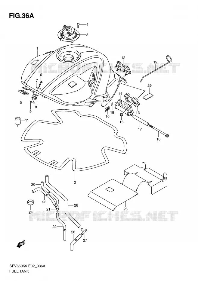BENZINETANK (MODEL L0) Suzuki MOTO 650 GLADIUS 2009  SFV650K9(E2)