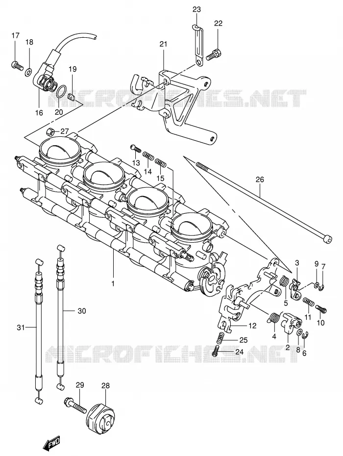 BRANDSTOFINJECTIE ASSY (MODELE K1) Suzuki MOTO 750 GSX-R 2002  GSX-R750U2K2(E2)