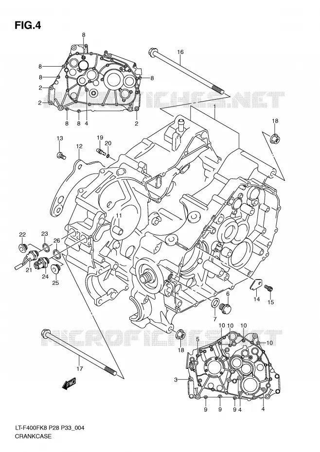 CASING Suzuki QUAD 400 KINGQUAD 2010  LT-F400FUL0(P28/P33)